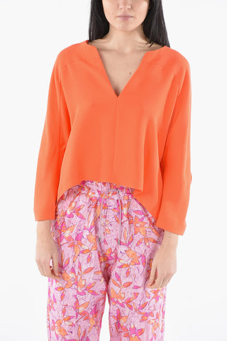 V-Neck Silk Blouse