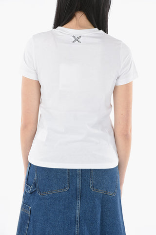 Crewneck T-shirt with Lettering Logo Print