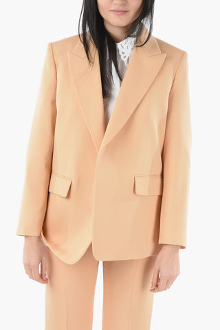 Silk Button-less Blazer with Peak Lapel