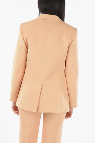Silk Button-less Blazer with Peak Lapel