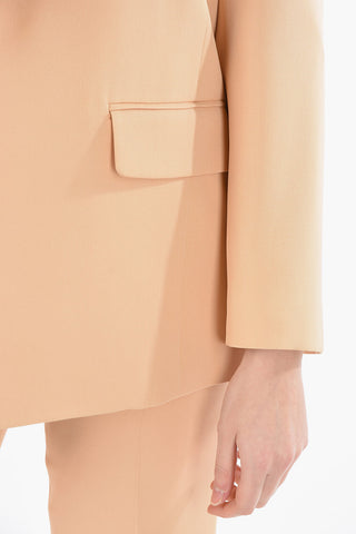 Silk Button-less Blazer with Peak Lapel