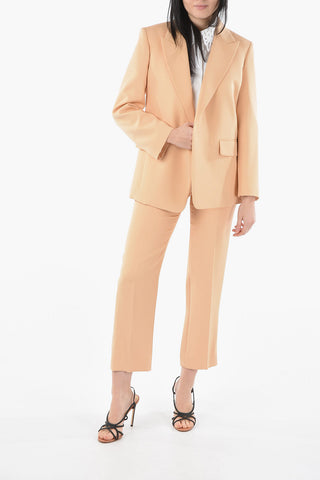 Silk Button-less Blazer with Peak Lapel