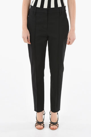Cigarette Silhouette Trousers with Back Jewelry