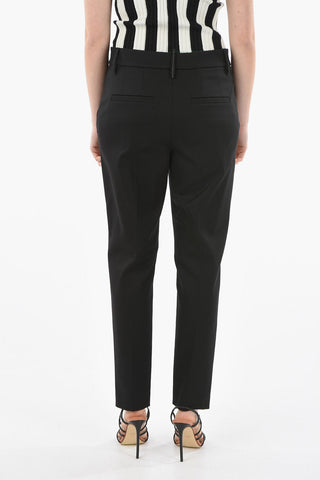 Cigarette Silhouette Trousers with Back Jewelry