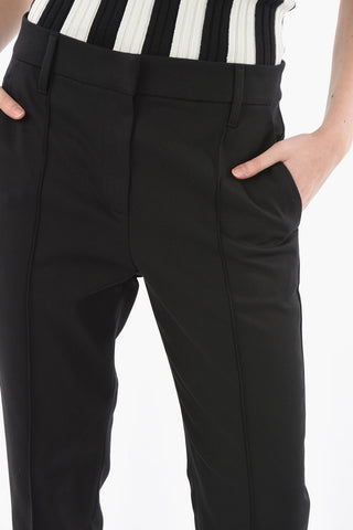 Cigarette Silhouette Trousers with Back Jewelry