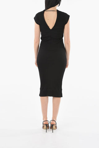 Ribbed Cap Sleeve Long Dress