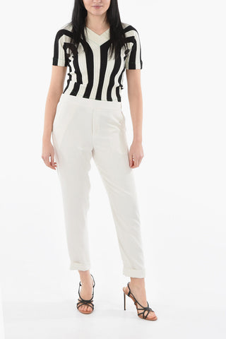 Elastic Waisted PANTY Trousers with Cuffed Hem
