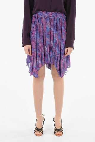 Crepe-Silk AVIVIANE Flared Skirt with Ruffled Hem