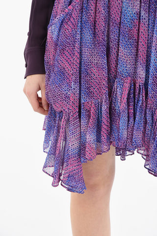 Crepe-Silk AVIVIANE Flared Skirt with Ruffled Hem