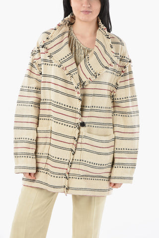 ETOILE Cotton-jaquard JOSIALO Coat with Fringed Detailing