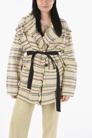 ETOILE Cotton-jaquard JOSIALO Coat with Fringed Detailing
