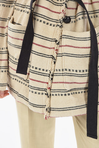 ETOILE Cotton-jaquard JOSIALO Coat with Fringed Detailing