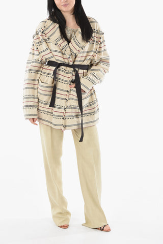 ETOILE Cotton-jaquard JOSIALO Coat with Fringed Detailing