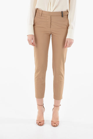 Pantalone Boyfit con Silhouette a Sigaretta e Passante con Monile