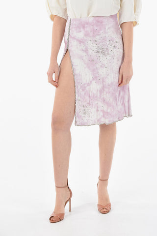 Flared Skirt with Crystal and maxi Split Side