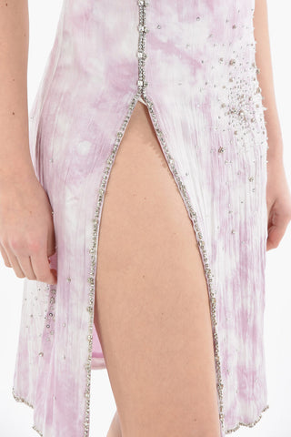 Flared Skirt with Crystal and maxi Split Side