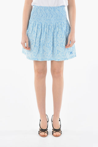 Flared Skirt in Geometric Motif with Elasticated Waist Band