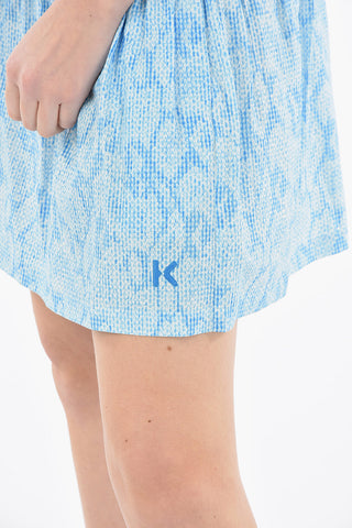Flared Skirt in Geometric Motif with Elasticated Waist Band