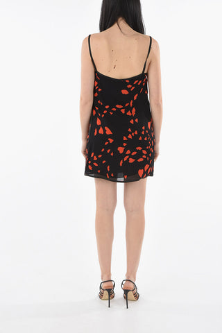 Minidress in Raso con Motivo Cuori