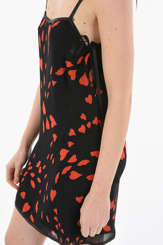 Minidress in Raso con Motivo Cuori
