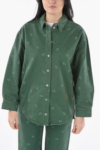 Denim Overshirt with BANDANA Print
