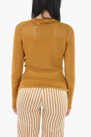 WHITE LABEL Silk and Cotton Perforated Top
