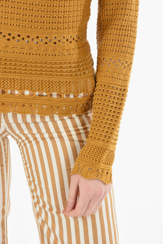 WHITE LABEL Silk and Cotton Perforated Top