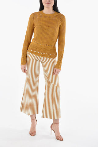 WHITE LABEL Silk and Cotton Perforated Top