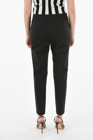 Straight Applied Belted Trousers with Jewelry