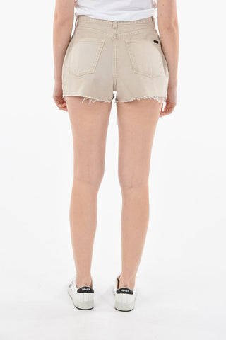 5 Pocket Raw cut-edged Denim Shorts