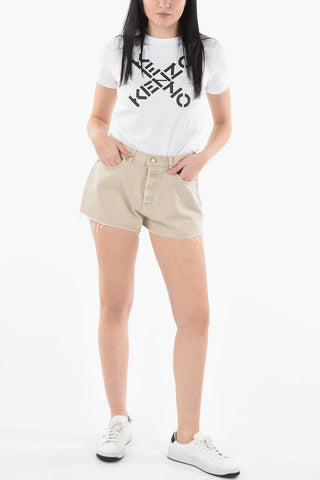 5 Pocket Raw cut-edged Denim Shorts