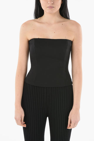 Top Corset in Lana con Cerniera Sul Retro