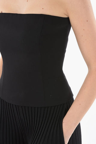 Top Corset in Lana con Cerniera Sul Retro