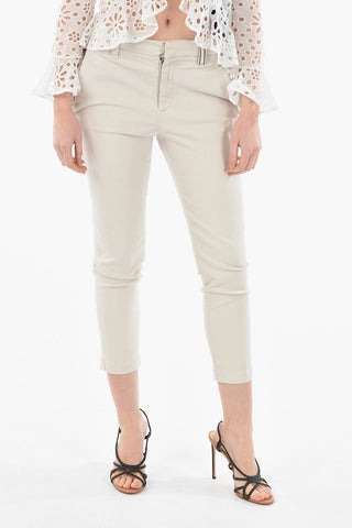 Cigarette Silhouette Trousers with Double Jewelry Lines