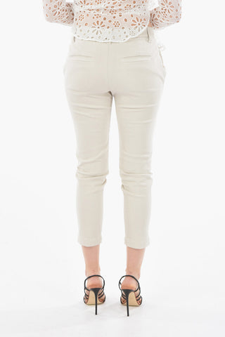 Cigarette Silhouette Trousers with Double Jewelry Lines