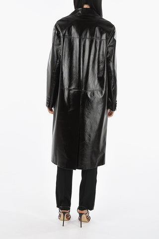 Single Breasted Leather Trench
