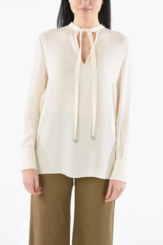 Tie Neck Silk Blouse