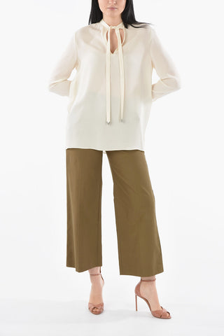Tie Neck Silk Blouse