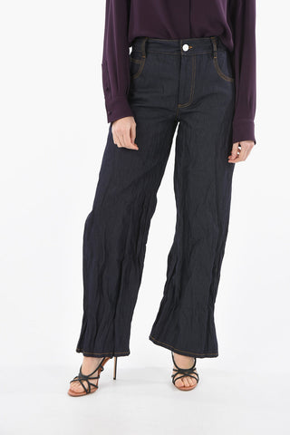 Crinkled Wide Leg Denims 29cm