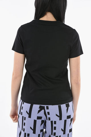 Crewneck T-shirt with Lettering Logo Print