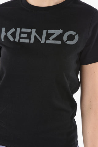 Crewneck T-shirt with Lettering Logo Print