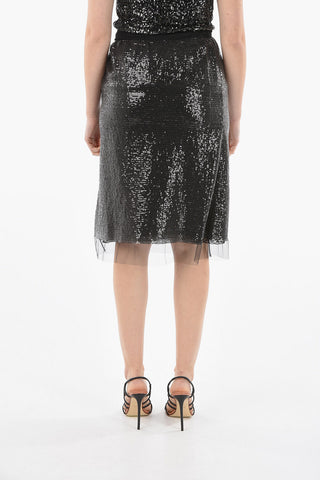 Sequined Skirt with Silk Petticoat