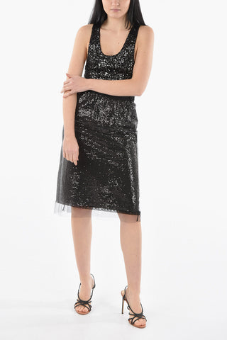 Sequined Skirt with Silk Petticoat