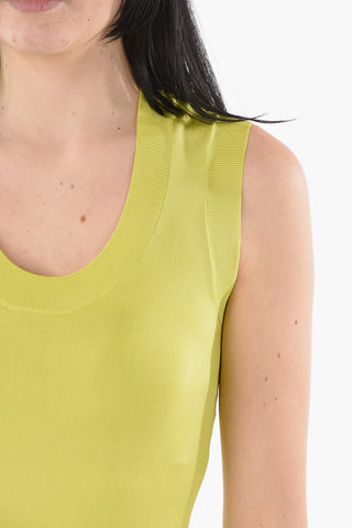 U-Neckline Sleevesless Jersey Bodysuit
