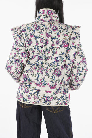 Floral-printed JANISSAE Quilted Jacket with Removable Sleeve