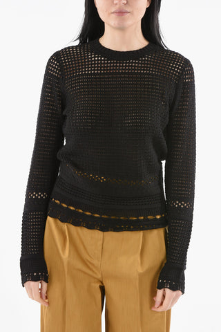 WHITE LABEL Silk and Cotton Perforated Top