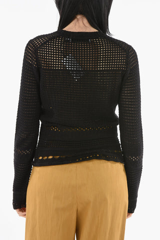 WHITE LABEL Silk and Cotton Perforated Top