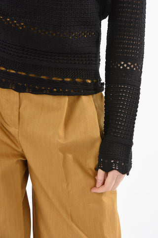 WHITE LABEL Silk and Cotton Perforated Top