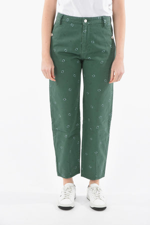 High-waisted Denim Pants with BANDANA Print 18cm