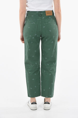 High-waisted Denim Pants with BANDANA Print 18cm